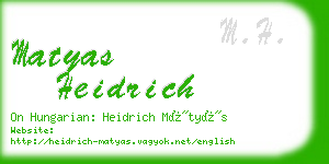 matyas heidrich business card